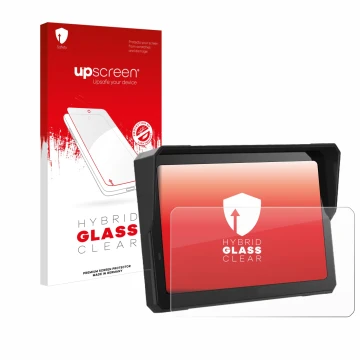 Vorderseite einer Produktverpackung mit dem Markenlogo upscreen. Daneben ist das Gerät Carpuride W702 Pro 7