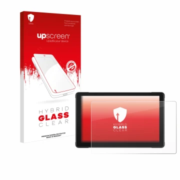 Vorderseite einer Produktverpackung mit dem Markenlogo upscreen. Daneben ist das Gerät Podofo Motorrad Carplay 7