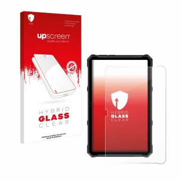 Vorderseite einer Produktverpackung mit dem Markenlogo upscreen. Daneben ist das Gerät Ulefone Armor Pad 4 Ultra mit dem zugeh