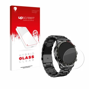 Vorderseite einer Produktverpackung mit dem Markenlogo upscreen. Daneben ist das Gerät Maoo Titan Smartwatch 1.43