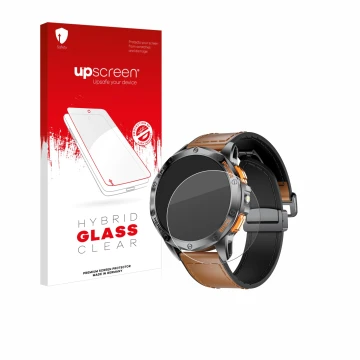 Vorderseite einer Produktverpackung mit dem Markenlogo upscreen. Daneben ist das Gerät Dremac DM1-F 1.43