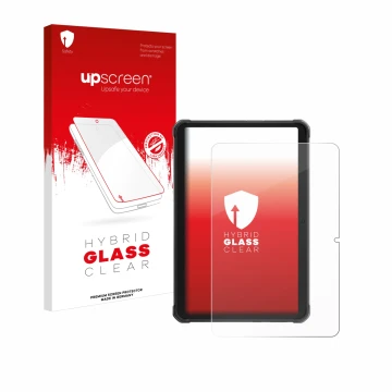 Vorderseite einer Produktverpackung mit dem Markenlogo upscreen. Daneben ist das Gerät Hotwav R8 mit dem zugehörigen Displaysc