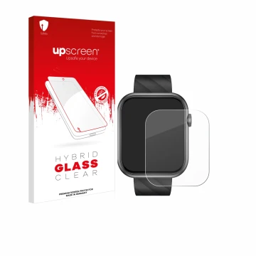 Vorderseite einer Produktverpackung mit dem Markenlogo upscreen. Daneben ist das Gerät Bekomiya Smartwatch 2