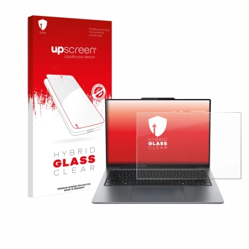 Vorderseite einer Produktverpackung mit dem Markenlogo upscreen. Daneben ist das Gerät Lenovo ThinkPad X9 15 Aura Edition 15