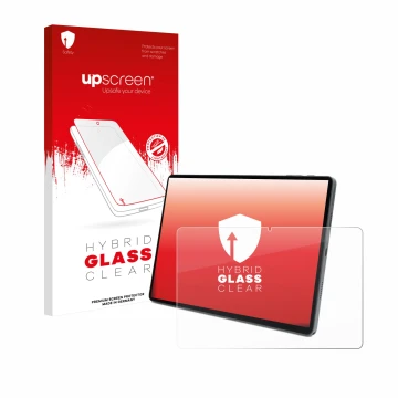 Vorderseite einer Produktverpackung mit dem Markenlogo upscreen. Daneben ist das Gerät Terra Pad 1007 10.95