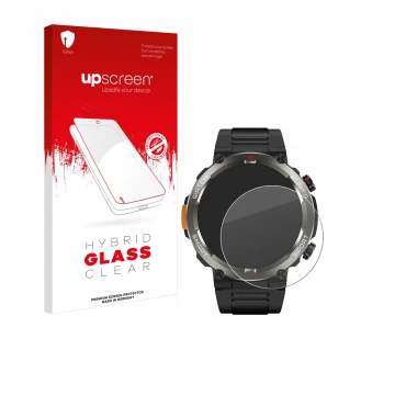 Vorderseite einer Produktverpackung mit dem Markenlogo upscreen. Daneben ist das Gerät Blackview W50 Pro 1.45