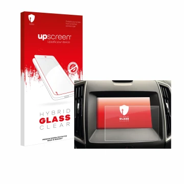 Vorderseite einer Produktverpackung mit dem Markenlogo upscreen. Daneben ist das Gerät Ford Galaxy Infotainment Sync 3 (2019) 