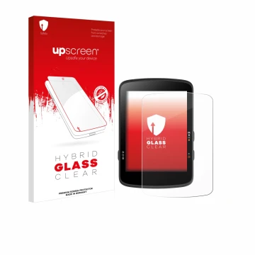 Vorderseite einer Produktverpackung mit dem Markenlogo upscreen. Daneben ist das Gerät Bryton Rider 17 mit dem zugehörigen Dis