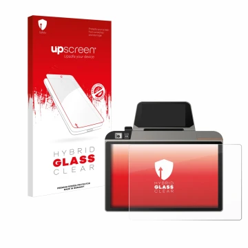 Vorderseite einer Produktverpackung mit dem Markenlogo upscreen. Daneben ist das Gerät Sunmi D3 Mini mit dem zugehörigen Displ