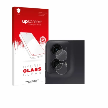 Vorderseite einer Produktverpackung mit dem Markenlogo upscreen. Daneben ist das Gerät Motorola Moto G24 Power (NUR Kameraschu
