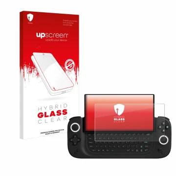 Vorderseite einer Produktverpackung mit dem Markenlogo upscreen. Daneben ist das Gerät Antec Core HS mit dem zugehörigen Displ