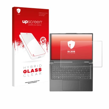 Vorderseite einer Produktverpackung mit dem Markenlogo upscreen. Daneben ist das Gerät Acer Aspire 14 AI mit dem zugehörigen D