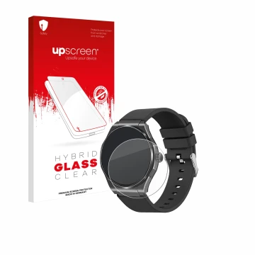 Vorderseite einer Produktverpackung mit dem Markenlogo upscreen. Daneben ist das Gerät Knauermann Pro 3 2024 (rund) mit dem zu