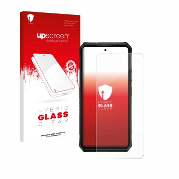 Vorderseite einer Produktverpackung mit dem Markenlogo upscreen. Daneben ist das Gerät Ulefone Armor 28 Ultra Thermal mit dem 