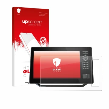 Vorderseite einer Produktverpackung mit dem Markenlogo upscreen. Daneben ist das Gerät Humminbird Xplore 10 mit dem zugehörige