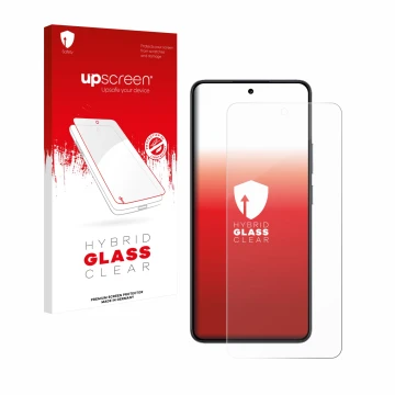 Vorderseite einer Produktverpackung mit dem Markenlogo upscreen. Daneben ist das Gerät realme 14T mit dem zugehörigen Displays