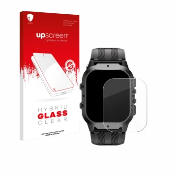 Vorderseite einer Produktverpackung mit dem Markenlogo upscreen. Daneben ist das Gerät Oukitel BT20 1.96