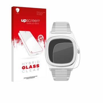 Vorderseite einer Produktverpackung mit dem Markenlogo upscreen. Daneben ist das Gerät Timex Reissue 1983 E mit dem zugehörige