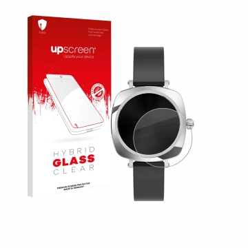 Vorderseite einer Produktverpackung mit dem Markenlogo upscreen. Daneben ist das Gerät Sross Smartwatch 1.19