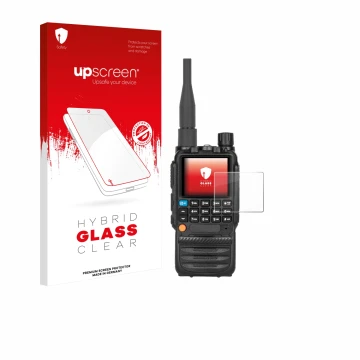 Vorderseite einer Produktverpackung mit dem Markenlogo upscreen. Daneben ist das Gerät Tidradio TD-H3 mit dem zugehörigen Disp