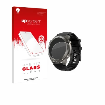 Vorderseite einer Produktverpackung mit dem Markenlogo upscreen. Daneben ist das Gerät Knauermann GPS 4 (2025) mit dem zugehör