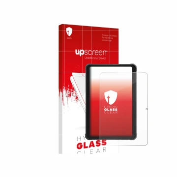 Vorderseite einer Produktverpackung mit dem Markenlogo upscreen. Daneben ist das Gerät Hotwav R10 Pro mit dem zugehörigen Disp