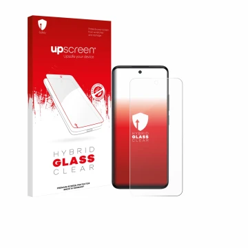 Vorderseite einer Produktverpackung mit dem Markenlogo upscreen. Daneben ist das Gerät TCL SE NxtPaper 5G mit dem zugehörigen 