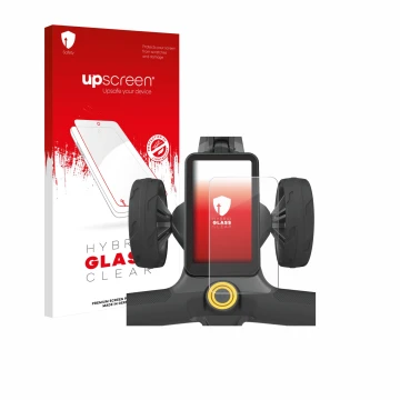 Vorderseite einer Produktverpackung mit dem Markenlogo upscreen. Daneben ist das Gerät PowaKaddy CT12 GPS mit dem zugehörigen 