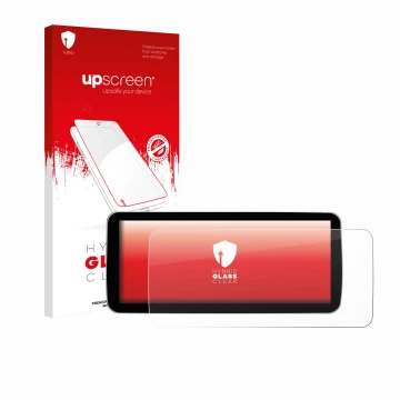 Vorderseite einer Produktverpackung mit dem Markenlogo upscreen. Daneben ist das Gerät Ninetom Car Radio 12.3