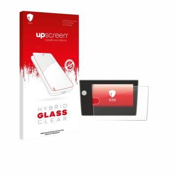 Vorderseite einer Produktverpackung mit dem Markenlogo upscreen. Daneben ist das Gerät Volkswagen Polo Life 2024 mit dem zugeh