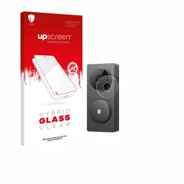 Vorderseite einer Produktverpackung mit dem Markenlogo upscreen. Daneben ist das Gerät Aqara Hub G410 mit dem zugehörigen Disp
