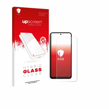 Vorderseite einer Produktverpackung mit dem Markenlogo upscreen. Daneben ist das Gerät Xiaomi Redmi 15 4G mit dem zugehörigen 