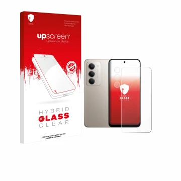 Vorderseite einer Produktverpackung mit dem Markenlogo upscreen. Daneben ist das Gerät Xiaomi Redmi 15 4G (Display+Kamera) mit