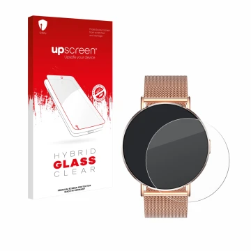Vorderseite einer Produktverpackung mit dem Markenlogo upscreen. Daneben ist das Gerät Levowatch Eve 1.3