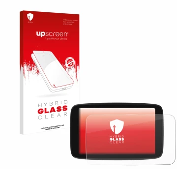 Vorderseite einer Produktverpackung mit dem Markenlogo upscreen. Daneben ist das Gerät TomTom Go Navigator 7 (2. Generation) m