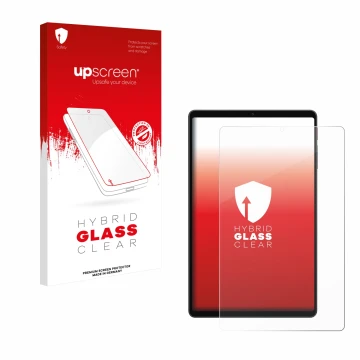 Vorderseite einer Produktverpackung mit dem Markenlogo upscreen. Daneben ist das Gerät Alldocube iPlay 70 mini Ultra mit dem z