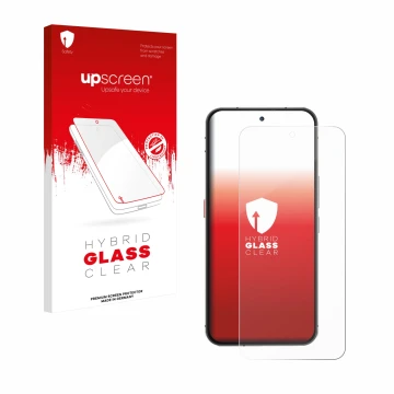 Vorderseite einer Produktverpackung mit dem Markenlogo upscreen. Daneben ist das Gerät Oukitel WP210 mit dem zugehörigen Displ