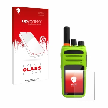 Vorderseite einer Produktverpackung mit dem Markenlogo upscreen. Daneben ist das Gerät Talkpod N58 Plus mit dem zugehörigen Di