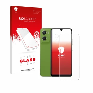 Vorderseite einer Produktverpackung mit dem Markenlogo upscreen. Daneben ist das Gerät Motorola Moto G06 Power (Display+Kamera