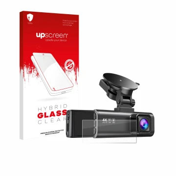 Vorderseite einer Produktverpackung mit dem Markenlogo upscreen. Daneben ist das Gerät Redtiger F7NP mit dem zugehörigen Displ