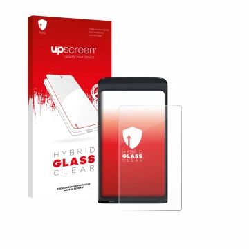 Vorderseite einer Produktverpackung mit dem Markenlogo upscreen. Daneben ist das Gerät Vasco Translator Q1 mit dem zugehörigen