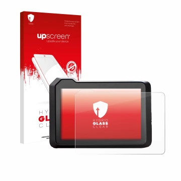 Vorderseite einer Produktverpackung mit dem Markenlogo upscreen. Daneben ist das Gerät KTM 990 Duke 2024 mit dem zugehörigen D