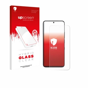Vorderseite einer Produktverpackung mit dem Markenlogo upscreen. Daneben ist das Gerät TCL NXTPAPER 60 Ultra mit dem zugehörig