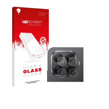 Vorderseite einer Produktverpackung mit dem Markenlogo upscreen. Daneben ist das Gerät Xiaomi 15T Pro (NUR Kameraschutz) mit d