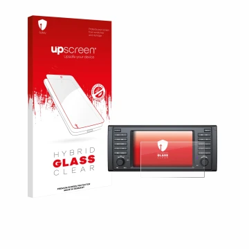 Vorderseite einer Produktverpackung mit dem Markenlogo upscreen. Daneben ist das Gerät Eonon E39A12S mit dem zugehörigen Displ