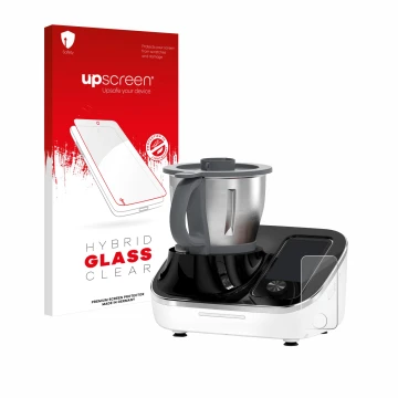 Vorderseite einer Produktverpackung mit dem Markenlogo upscreen. Daneben ist das Gerät TOKIT Omni Cook C2 mit dem zugehörigen 