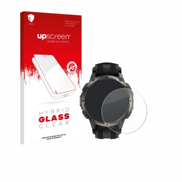 Vorderseite einer Produktverpackung mit dem Markenlogo upscreen. Daneben ist das Gerät Kospet Tank T4 mit dem zugehörigen Disp