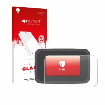 Vorderseite einer Produktverpackung mit dem Markenlogo upscreen. Daneben ist das Gerät Honda CB125R 2024 mit dem zugehörigen D