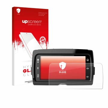 Vorderseite einer Produktverpackung mit dem Markenlogo upscreen. Daneben ist das Gerät Harley Davidson Soundstream Reserve WHD