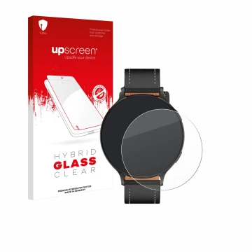 Vorderseite einer Produktverpackung mit dem Markenlogo upscreen. Daneben ist das Gerät Pireware Nano Smartwatch mit dem zugehö